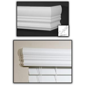Faux Wood Blinds Valance for Horizontal and Venetian Blinds (Hidden Valance Clips Included). Inside or Outside Mount - Custom Made to Your Size (Color: White) - Royal Crown Cornice