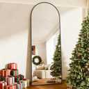 58"x19"Floor Mirror Full Length,Arched Full Length Mirror with Stand,Full Body Mirror,Hanging or Large Leaning for Bedroom Living Room Black