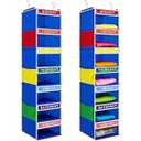 Amylove 2 Pcs 7 Shelf Weekly Clothes Organizer for Kids Hanging Closet Organizer 11. 8 x 11. 8 x 50 Inches Daily Activity Kids Clothes Storage Drawers Cube Drawers Closet Hanging Shelves