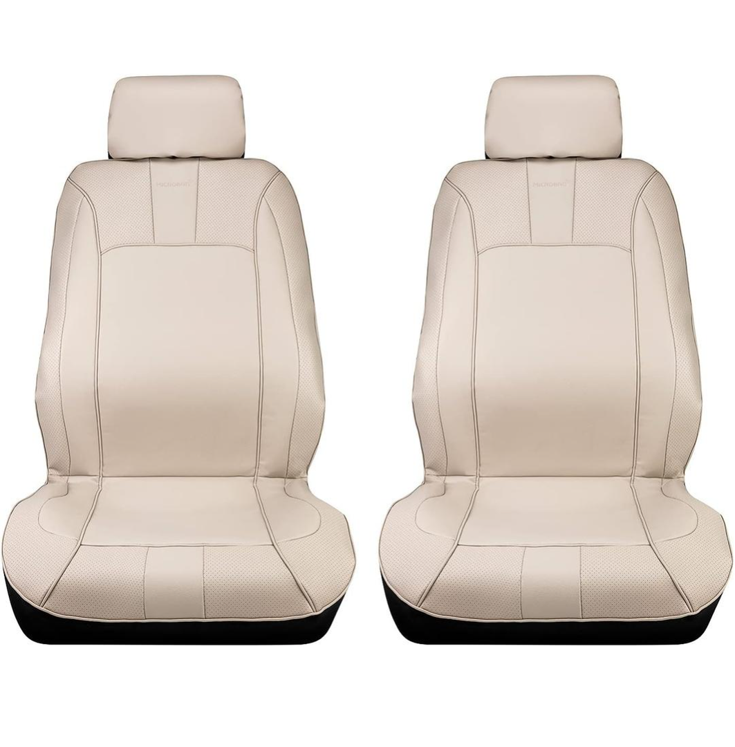 Pilot Automotive Tusk Seat Cover Pair with Microban, Beige (MIC-051)