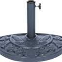 Umbrella Half Base - For Half Umbrella - Sturdy Resin - By Trademark Innovations (Gray)