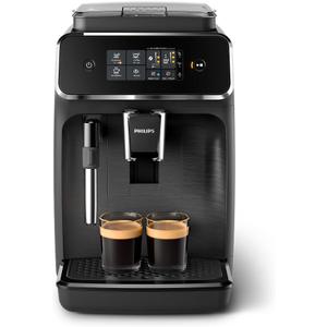 Philips 2200 Series Fully Automatic Espresso Machine, Classic Milk Frother, 2 Coffee Varieties, Intuitive Touch Display, 100% Ceramic Grinder, AquaClean Filter, Aroma Seal, Black (EP2220/14)