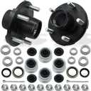 2 Sets 2000lb Trailer Hub Kit 5 Bolt 4.5" Trailer Hubs 5 Lug Fit 1" and 1-1/16" Trailer Straight Spindle Wheel Bearing Kit 5x4.5 Boat Trailer Axle Hub Kit Fit Straight Spindle
