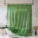 AmazerBath Long Shower Curtain Liner, 100% EVA Soft Clear Green Heavy Duty 78 inch Shower Curtain and Liner 2-in-1, 72x78 Plastic Bathroom Shower Curtain, 12 Rustproof Grommets & 3 Weighted Stones (Rainbow Emerald)