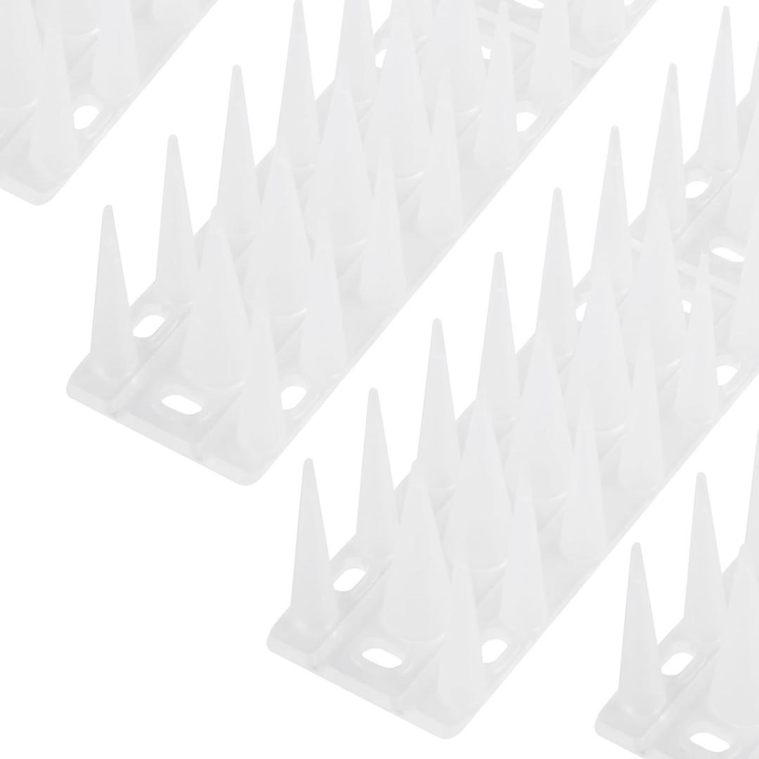 OFFO Bird Spikes for Pigeon Woodpecker Crow, Outdoor Use for Balcony Patio Window, Easy to Install, Frosted White, Covers 8.3 Feet(2.5m)