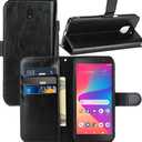 Cellular Phone Case for BLU View 2 / B130DL, PU Leather Wallet with Card Slots, Shockproof Protective Flip Cover, Black
