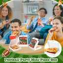 100 Pack Mini Pizza Boxes with Stickers 3.5 x 3.5 x 0.78 Inch Mini Pizza Boxes White Cookie Takeout Cases for Celebrations Party (Football Style)