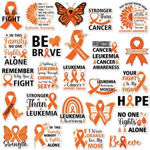 Fabbay 25 Pcs Orange Cancer Awareness Orange Ribbon Magnets Leukemia Awareness Lymphoma Cancer Car Magnets Magnetic Stickers and Decals for Refrigerator Event Supplies Fridge Party Decoration