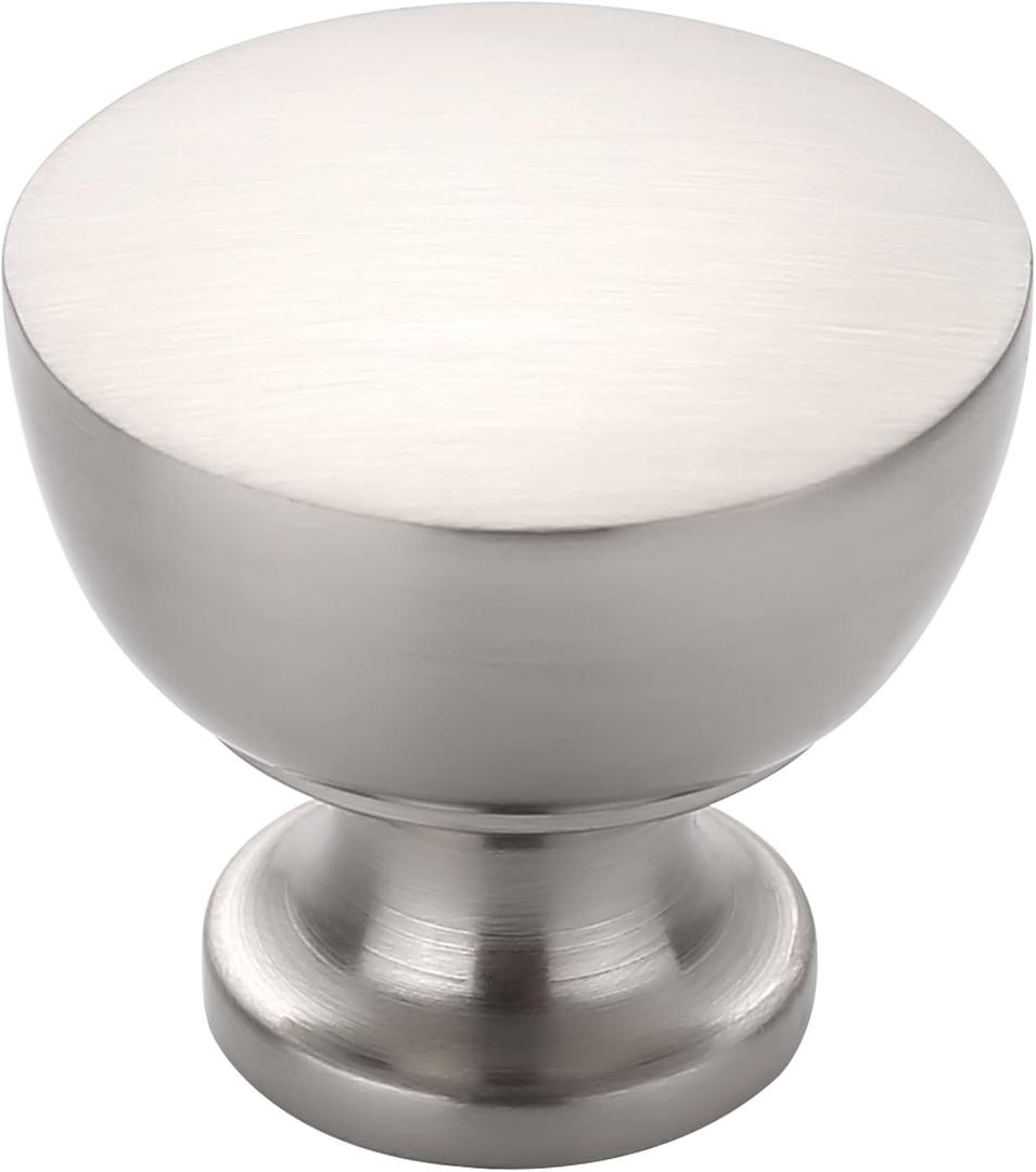 Alzassbg 10 Pack Brushed Satin Nickel Cabinet Knobs, 1-1/4 Inch(31.5mm) Diameter Flat Round Kitchen Knobs for Cabinets and Drawers AL6013SN (10 Pack, Brushed Satin Nickel)