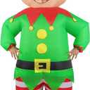 LETIME Christmas Elf Inflatable Costume Adult Funny Blow Up Costume Unisex Outfit for Xmas Halloween Holiday Cosplay Party