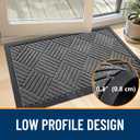 OLANLY Front Door Mat Outside Entrance 35x23, Absorbent, Heavy Duty Sturdy Natural Rubber Doormat Indoor Outdoor, Stain and Fade Resistant, Non-Slip Low Profile Floor Mat for Entryway, Grey Diamond