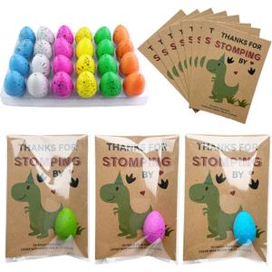 Dinosaur Party Favors - Dinosaur Birthday Party Supplies - 24 Pack Dino Egg Hatching Card Bulk - Funny Birthday Party Decorations for kids Boys Girls Toddler