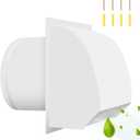 10 inch Steel Hooded Wall Vent with Screen,Arc-Shaped Wall Vent for Ventilation and Exhaust,Suit for Residential Housing and Industrial Facilities,White has a little dent
