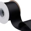 3" X 25 Yards Double Faced Satin Ribbon Black Polyester Ribbon for Gift Wrapping Wedding Decoration Floral Arrangement Crafts
