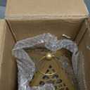 Ramadan Lanterns Gold Metal Islamic Fanous Hanging Candle Holder Decor for Ramadan & Eid, Eid Decorations for Home Table Window Porch, Large 14.6" & 11.4" Set of 2