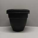 The HC Companies Caribbean Planter Pot - Outdoor & Indoor Plant Pot with Drainage Hole & Plug - Rolled Rim Plastic Pots for Plants & Flowers - Decorative Plant Pot (10" Black, Pack of 2)