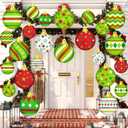 24 Pcs Christmas Decorations Outdoor Ornaments Lime Green Christmas Balls Yard Hanging Ornaments Plastic Holiday Garden Porch Yard Lawn Hanging Decorations for Xmas Tree Front Door Decor