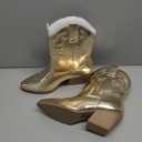 Soda BLAZING ~ Women Western Bootie Pointe Toe with Low Heel (7, Lt-gold Metallic)