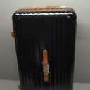 WireHot Carry-on 20 Inch and 28 Inch Square Thickened ABS+PC Hard Shell luggage, 2-Piece Suitcase Set with TSA Lock & Dual Zipper Mesh Inner Layer Design, Black Brown