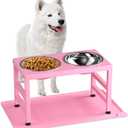 Elevated Dog Bowls for Large Dogs, Raised Dog Bowl Stand with Two X-Large Stainless Steel Bowls for Dogs, 3.5L Capacity