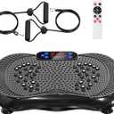Vibration Plate Exercise Machine, Lymphatic Drainage Machine for Weight Loss, 100-Speed Platform with Remote & Bands, Quiet Full Body Vibrating Plate 500 Lbs Capacity Fitness Platform