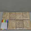 Temlum 15 Pcs Mini Chalkboard Sign with 6 Color Chalk Markers, 2.9 x 3.9 Wooden Blackboard Reusable Small Chalkboards for Food, Buffet, Message Board, Table Number (Rustic Brown)