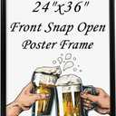 T-SIGN 24 x 36 Inches Picture Frame - Poster Frame Wall Mounting Document Certificate Frames - Aluminum with 1 PVC Transparent Protective Film, 1" Profile Black Wall Mounted Display Picture/Photo