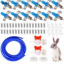 OMISTAR Automatic Rabbit Watering Kit - Including 5/16" Hose, 16 PCS Nipple Drinkers, Barb Fittings to G1/2" Thread Connectors, T-Fittings, Springs, and Gaskets, Automatic Rabbit Watering System