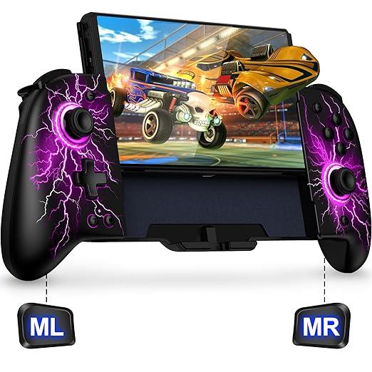 Gammeefy JC200 Switch Controller - Hall Effect One-Piece Wireless Switch Joypad (No Drift, No Deadzone) with 9 Color Lights for Nintendo Switch/Switch OLED