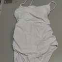 SUUKSESS Women One Piece Tummy Control Swimsuit Crisscross Backless Bathing Suit (Small, White)