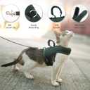 Cat Harness and Leash for Walking Escape Proof Breathable Mesh Fabric, Solid Green, XX-Large, Adjustable Cat Walking Jackets with Handle, Padded Stylish Cat Vest
