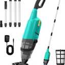 Cordless Pool Vacuum for Above Ground Pools & Spas, 4-Section 87-Inch Inground Pool Vacuum Cleaner, IPX8/Long Runtime, Powerful for Leaves Sand Debris, Lightweight Pool Vac for Steps Corners Walls (Green)