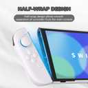 PlayVital Hard Case for Nintendo Switch 2 with Extra Stand & Thumb Grip Caps | Split Design, Dockable Protective Full-Body Shell Cover for Nintendo Switch 2 | Solid Color Series, White