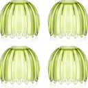 4 Pcs Green Glass Tulip Lamp Shades Small Flower Sconce Shade E26 Base 1.65" Top x 4.45" Dia. x 4.33" H Mini Lampshades Replacement for Floor Table Chandelier Decor Vanity Pendant Light Covers