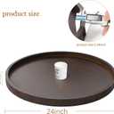 Gurfuy Round Wood Ottoman Serving Tray 24" - Rustic Wooden Table Tray for Farmhouse Decorative Oversized Coffee Table Trays Living Room Kitchen Counter Breakfast PaintBrown