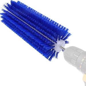 Livestock Scratching Mini Roto Drill Brush Attachment for Cow Goat Pig Dog Horse Grooming, 28cm Large Size, Remove Harmful Parasites/Dead Skin/Shedding Hair, Relieve Itching, 5/18inches Shank (11in, Blue)