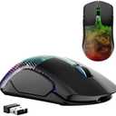 FFJ Master02 Wireless Gaming Mouse, 12000 DPI, Tri-Mode 2.4G/USB-C/Bluetooth 5.3 Gaming Mouse, Python Skin Texture RGB Backlit, 6 Programmable Buttons, 75Hr Battery Life for PC, Mac, PS5, XBOX - Black