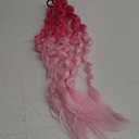 Colored Hair Extensions, Behufun 2Pcs 20" Lightweight Colored Hair Extensions for Kids Bubble Ponytail Extension with Hair Tie, Ombre Crazy Hair Day Accessories for Girls Festival Rave B40 (Dark Pink to Light Pink)