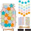 6PCS Magnetic Star Jar Reward System for Kids, Creative Bottle with Laser and Colorful Letter Sticker, Incentive Positive Behavior Chart Classroom Teacher Supplies