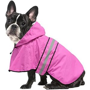 Amazon.com : Ezierfy Reflective Puppy Raincoat - Waterproof Adjustable Pet Hooded Slicker Poncho Raincoats Jacket, Lightweight Dog Rain Coat(Pink, Small) : Pet Supplies