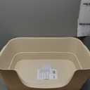 Extra Large Cat Litter Box for Big Cats - High Sides & Low Enter Design, 23.43x16.73x8.46 Inches Spacious Anti-Spill Pet ToiletBeige