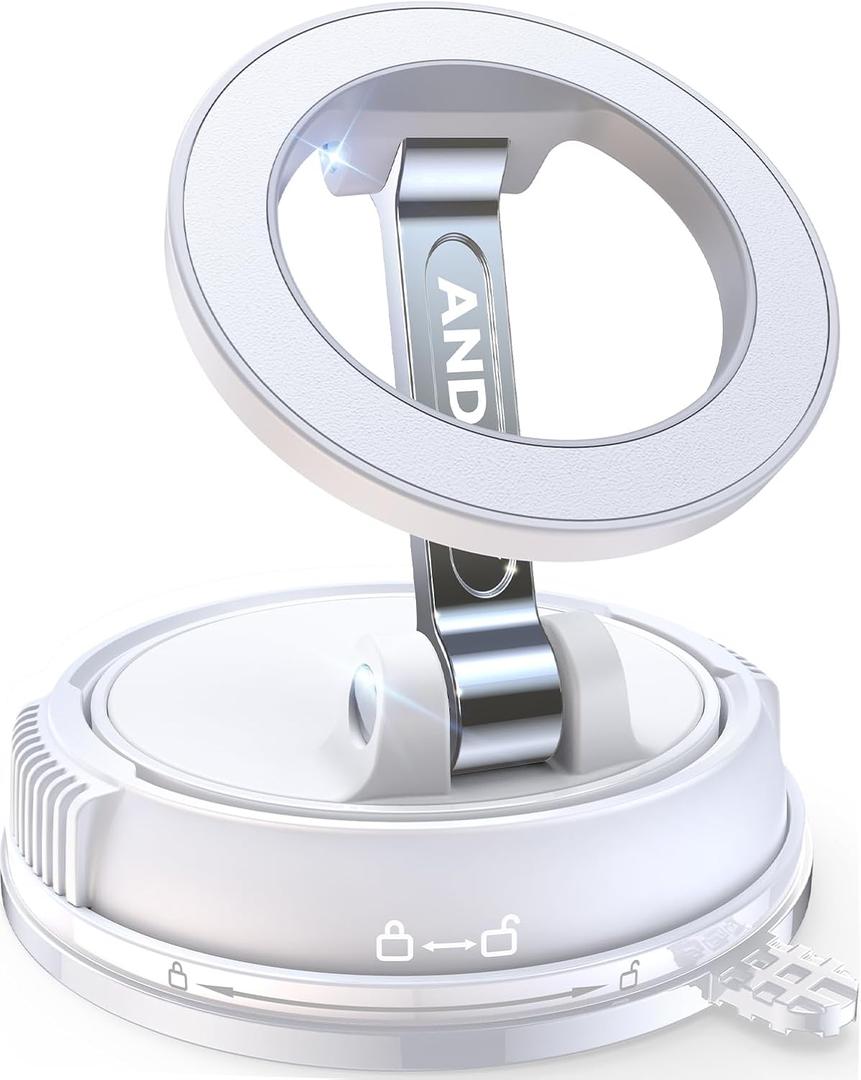 ANDERY Car Phone Holder for Magsafe [78+LBS Strongest Suction & 2400gf Magnetic] 360 Adjustable Car Phone Mount, Phone Holders for Your Car for iPhone 17-12 Pro Max Plus Air, White