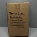 TAIMIT Twin Size Comforter Set - 5 Pieces, Bed in a Bag Bedding Sets with All Season Soft Quilted Warm Fluffy Reversible Comforter,Flat Sheet,Fitted Sheet,1 Pillow Shams,1 Pillowcases,Black