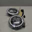 UNI-SHINE Black 2pcs 7 inch Led Headlight Round DOT Approved H6024 Led Headlight DRL Turn Signal Compatible with Jeep Wrangler JK TJ CJ & Miata & Chevy S3 & Hummer H1 H2