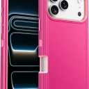 Jelanry Case for iPhone 17 Pro 5G 6.3-inch, Heavy Duty Rugged & Dual-Layer Shockproof Dropproof Protection w/Port Anti dust Scratch Armor Back Cover Phone Case for Apple iPhone 17 Pro, Pink