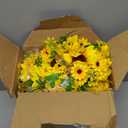 Jexine 16 Packs Artificial Sunflower Bouquets Decorations with Stems Silk Sunflowers Fake Yellow Flowers Faux Floral Arrangement for Wedding Vase Baby Shower Home Bridal Indoor Outdoor Decor