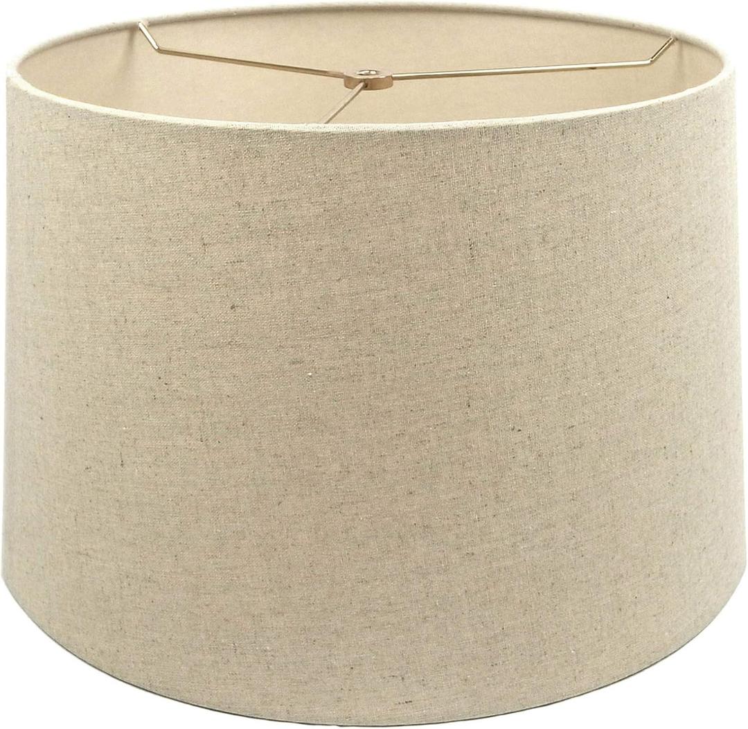Hardback Drum Lampshade Spider Fitting Lamp Shade (Oatmeal, 12x14x10H)