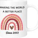 22th Birthday Gifts Ideas, 22th Birthday Decorations for Her Him Women Men, 2003 Turning 22 Year Old Birthday Coffee Mug Cup, 11oz