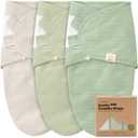 3-Pack Organic Swaddles for Newborns, Baby Sleep Sacks 0-3 Months - Baby Swaddle Wrap, Newborn Wearable Blanket, Infant Sleep Sack for Girls, Boys, Soft & Snug, Large Hook & Loop Closure (Willow)