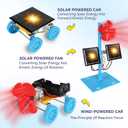 4 in 1 Solar Power & Electric Motor STEM Kits,Science Experiment Projects for Kids Beginners,Electronic Assembly Solar Powered Toy Kit,DIY Educational Engineering Experiments for Boys and Girls, 6.5 x 11.8 x 2 inches